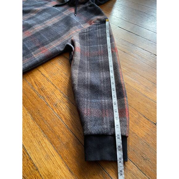 TOPMAN Gray/Multicolored Plaid Hoodie Mens sz L - Picture 9 of 9